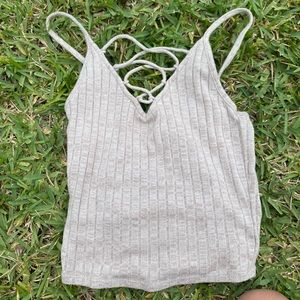 Beige strappy tank top